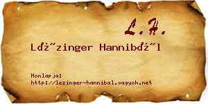 Lézinger Hannibál névjegykártya